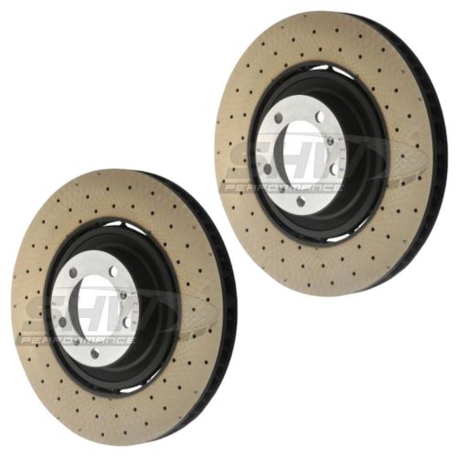 SHW Front Drilled Brake Discs 408mm x2 R90 For Porsche 911 992 Turbo/TurboS/GTS, US $, image 2