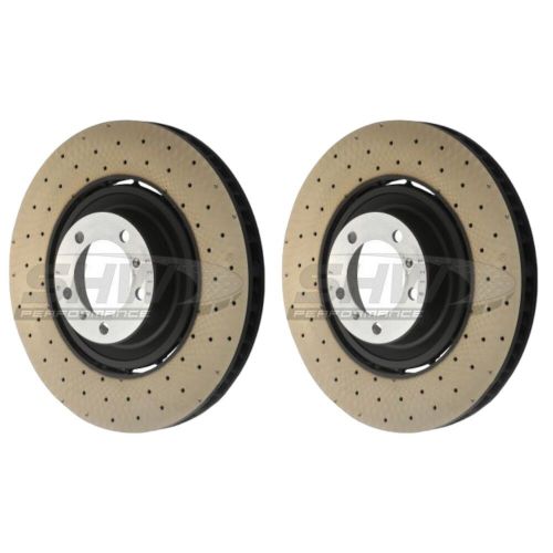 SHW Front Drilled Brake Discs 408mm x2 R90 For Porsche 911 992 Turbo/TurboS/GTS, US $, image 4