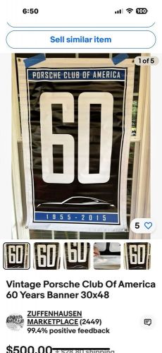 Two Porsche flag Banners Vintage, US $1,050.00, image 2