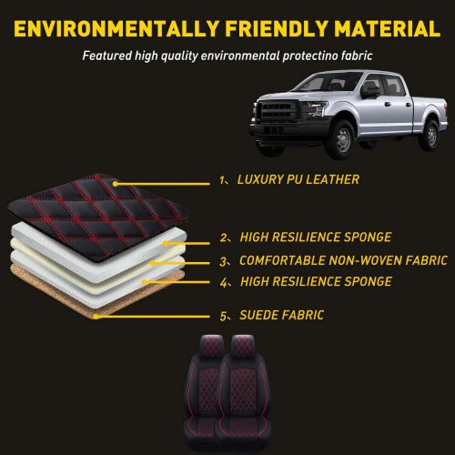 PU Leather Car Covers Seat Full Set Waterproof For F-150 Ford Crew Cab 2009-2021, US $132.99, image 4
