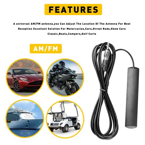 Universal car hidden amplified antenna kit electronic stereo am/fm radio 12v