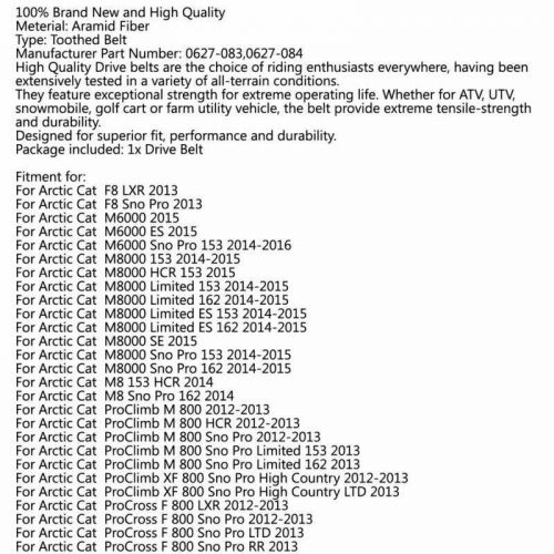 Drive Belt Fit For Arctic Cat F M 800 6000 ProCross XF 8000 ZR6000 0627083 BLK, US $82.61, image 6