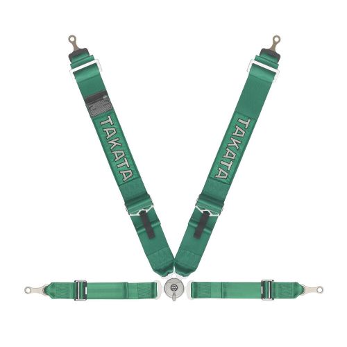 Takata Racing Race 4 Seat Belt Harness 6-Pt 3" Shoulder 2" Lap Bolt-On Green, US $464.78, image 3