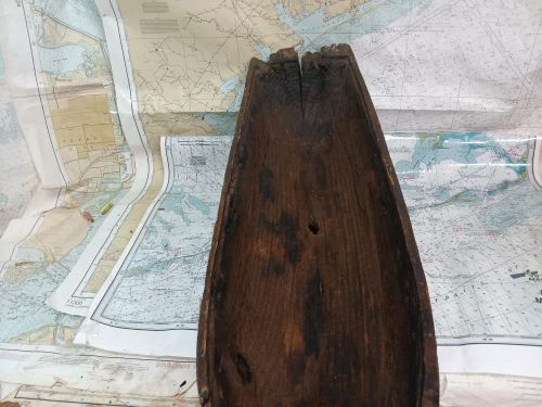 Boaters' Resale Shop of TX 2409 0171.31 PRIMITIVE WOODEN BOAT HULL & STAND MODEL, US $254.99, image 4