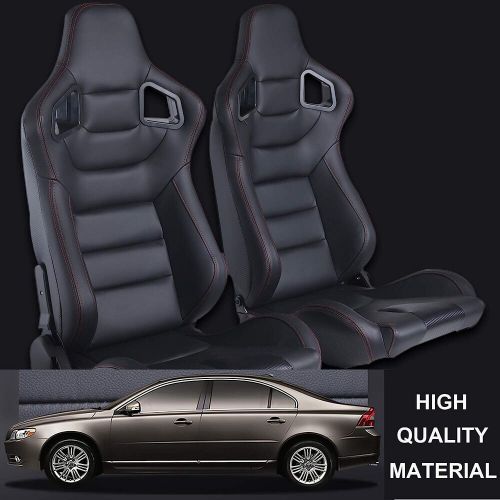Racing Seat Pair Universal Black Leather Reclinable Bucket Sport Seat ,Set of 2, US $385.98, image 8