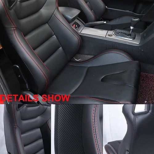Racing Seat Pair Universal Black Leather Reclinable Bucket Sport Seat ,Set of 2, US $385.98, image 9