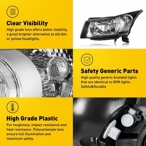 Driver Passenger Headlight Side For Replace 2011-2015 Cruze Chevy Sedan 4-Door, US $124.99, image 9