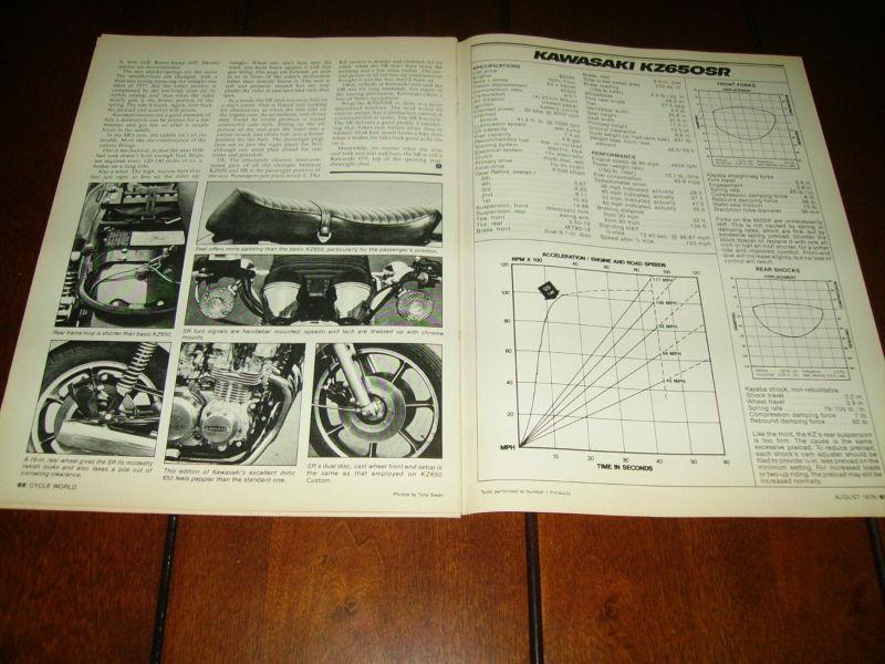 1978 KAWASAKI KZ-650SR ***ORIGINAL ARTICLE / ROAD TEST***, US $11.95, image 2