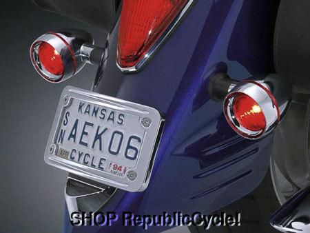 Honda vtx r/s retro kuryakyn curved laydown license plate mount *new*