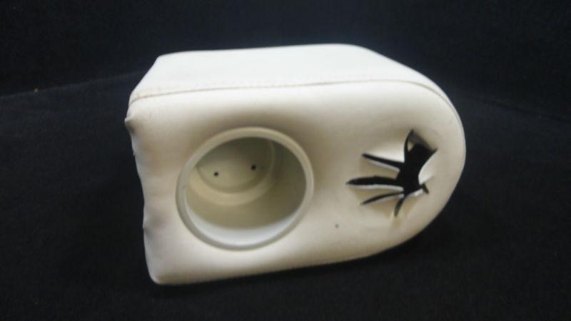 Suv white portable/floating arm rest with two cup holders k/i #69