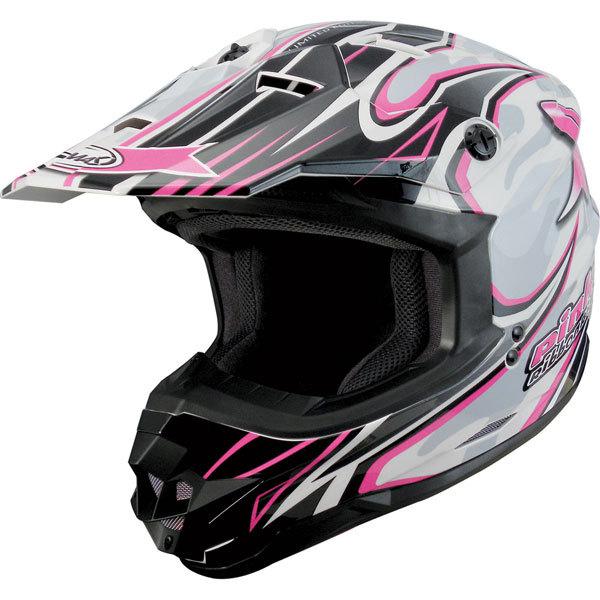 Pink/white/black l gmax gm76x pink ribbon women's helmet