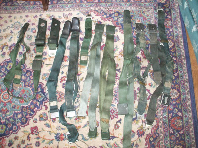 Mopar seat belts, all green, 68 69 barracuda coronet roadrunner