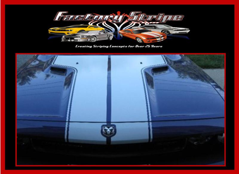   t stripes outlined  decal  vinyl fits dodge challenger 2008-2011factory stripe