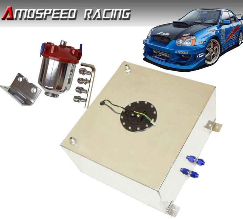 15 gallon fuel cell tank aluminum 20"(l) x 18"(w) x10"(h) & fuel filter large