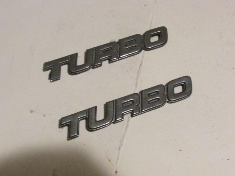 Mustang 1979-1982 - factory "turbo" emblems for hood scoop - pair
