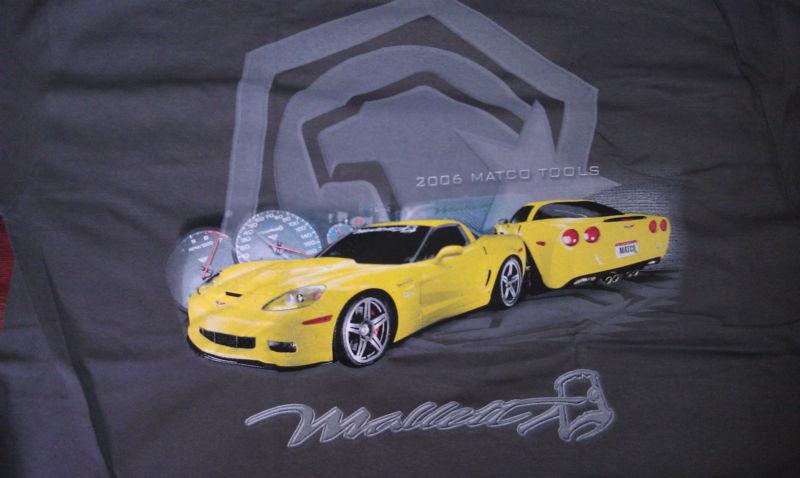 Mallett corvette t-shirt gray 2006 corvette yellow matco tools limited edition
