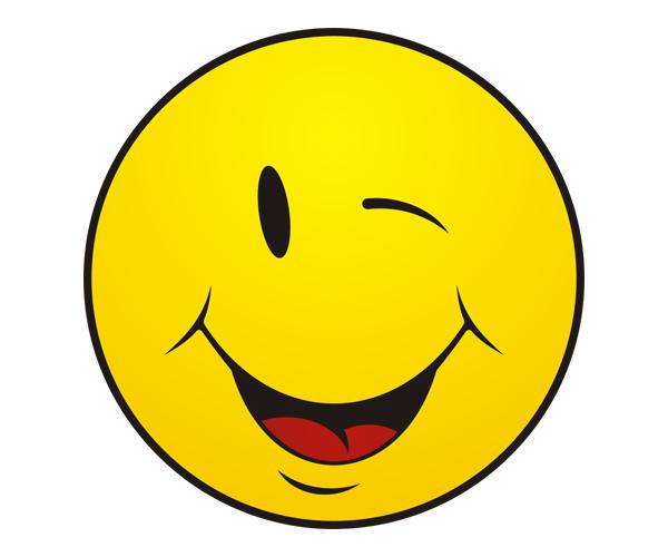 Smiley face wink decal 5"x5" hippie flirt happy vinyl car sticker s3 zu1