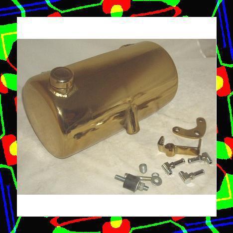 Oil tank brass harley barrell style 84-99 softail & rigid frame w/battery tray