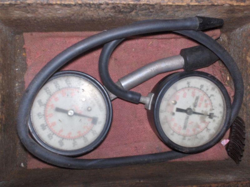Car,dixco,compression tester,vacuum fuel pump tester,wood dovetailed box letters