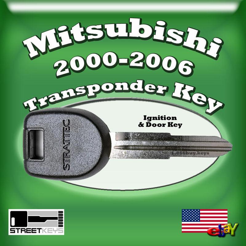 New mitsubishi transponder ignition door key blank free shipping
