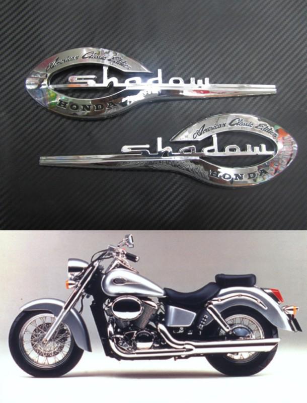 Motorcycle gas tank emblem badge chrome honda shadow vt vtx 600 750 1100 new