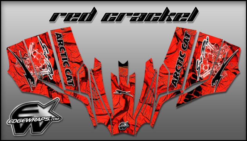 Arctic cat - sno pro 600 08-11 500 10-13 custom graphics - red crackel