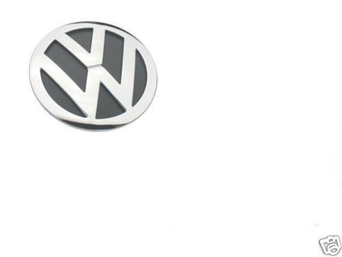 Vw new beetle  new! oem rear trunk emblem badge - black and chrome trim