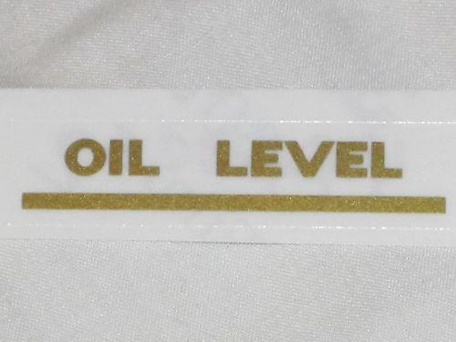 Oil level gold die-cut vinyl decal triumph norton bsa