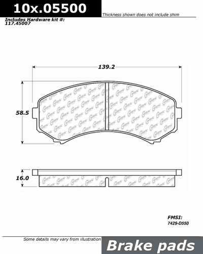 Centric 104.05500 brake pad or shoe, front