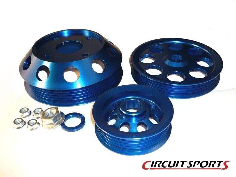 Circuit sports aluminum 3pc pulley kit for sr20det from nissan s13 silvia only