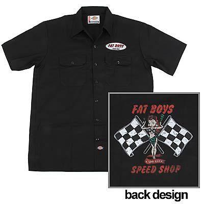 Genuine hotrod fat boys work shirt mens x-large black