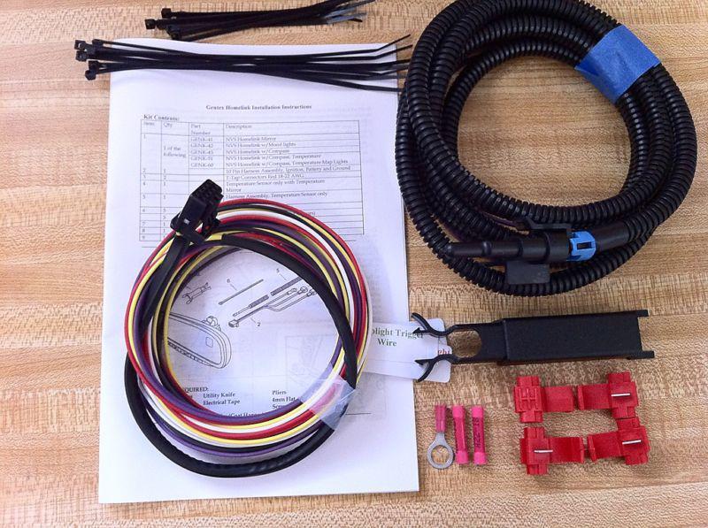 Gentex maplight homelink,compass temp mirror wiring kit