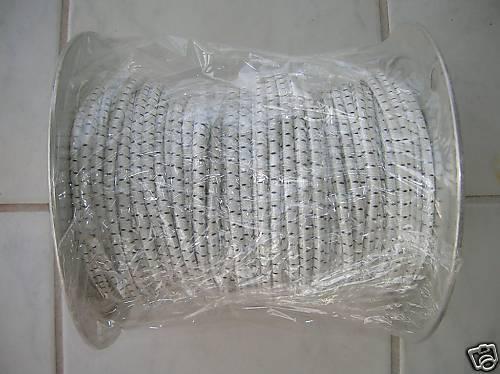 1/4 x 50ft bungee shock cord white/black