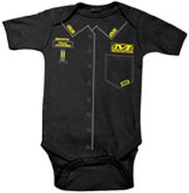 New smooth industries mechanix wear baby cotton onesie/romper,black,6-12 months