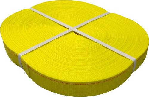 Tie-down webbing yellow 2" x 300'. 6000 lbs. polyester