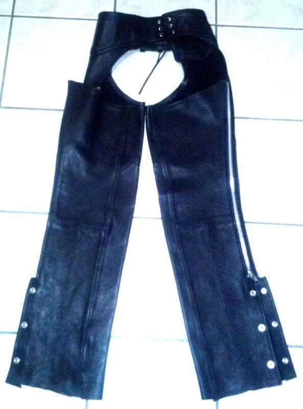 ANTELOPE CREEK CHAPS BLACK LEATHER TOP GRAIN QUALITY , US $29.99, image 2