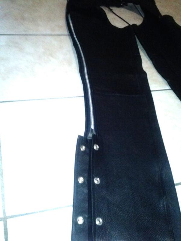 ANTELOPE CREEK CHAPS BLACK LEATHER TOP GRAIN QUALITY , US $29.99, image 4