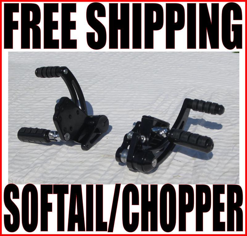 Buy EXTENDED BLACK FORWARD CONTROLS RUBBER PEGS HARLEY SOFTAIL 00UP