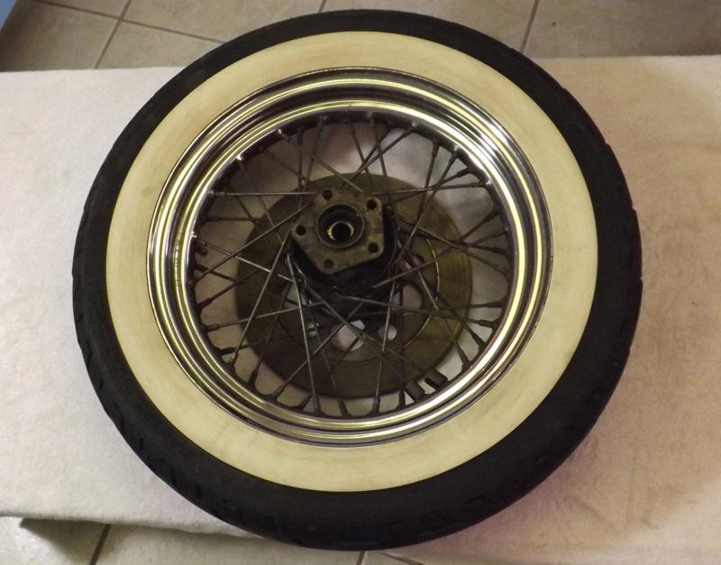 Harley-davidson wheel & tire t 16x300 d wire spokes 70s-80s disc brake