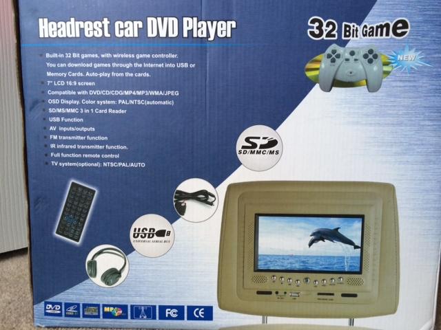 Two matching headrests -7"screen dvd player with gaming!