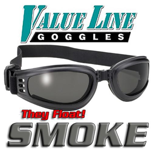 Smoke lenses foam padded motorcycle biker atv boating safety folding goggles