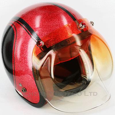 Ruby Red Snaps Bubble Shield Visor Face Mask UV Gradation Orange Lens for Helmet, US $18.99, image 6