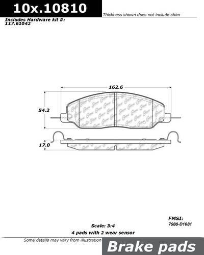 Centric 106.10810 brake pad or shoe, front