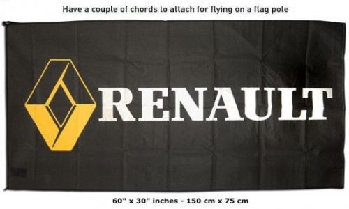 New renault black flag banner sign 30x60 inches megane fluence clio lotus