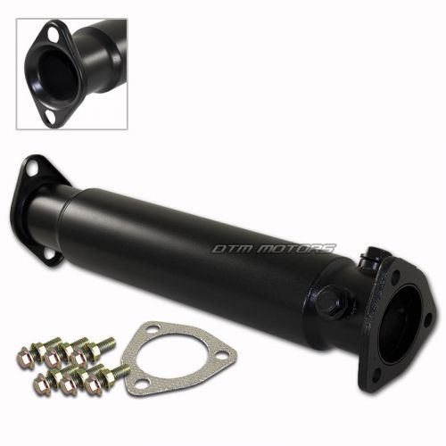 Black coated test pipe cat for 88-00 honda civic del sol crx 90-97 acura integra