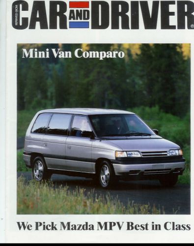 1990 mazda mpv car and driver comparison  astro aerostar axxess vanagon caravan