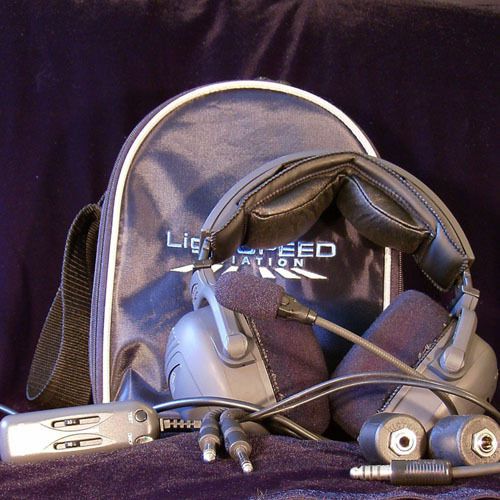 Lightspeed: 20-xlc anr (active noise reduction) headset w/airplane plugs