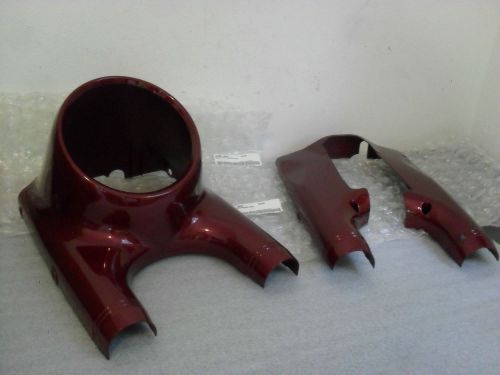 Oem nos harley softail street stalker burgundy pearl nacelle front &amp; rear w/kit