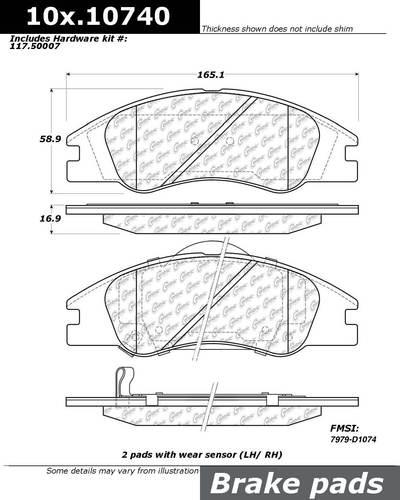 Centric 106.10740 brake pad or shoe, front