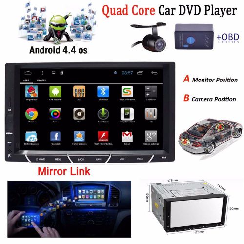Universal 1080p android 4.4 quad core car dvd gps navi 7'' radio stereo +cam+obd